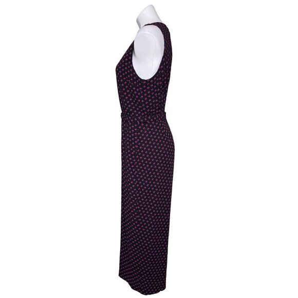 MICHAEL Michael Kors NWT $155 Dot Print Cropped Jumpsuit, Black Fuchsia Size 12 - Picture 8 of 14